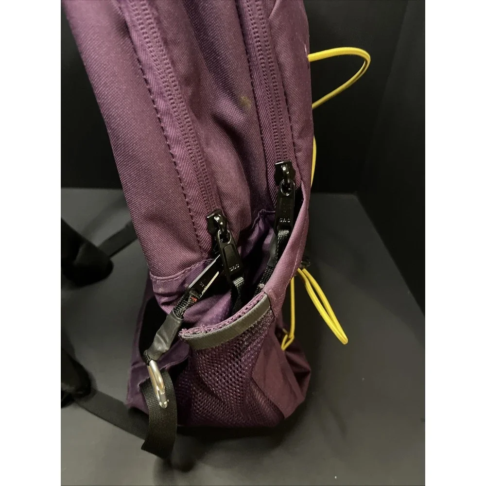 The North Face Backpack Jester Boysenberry Purple Pockets School Laptop Yellow